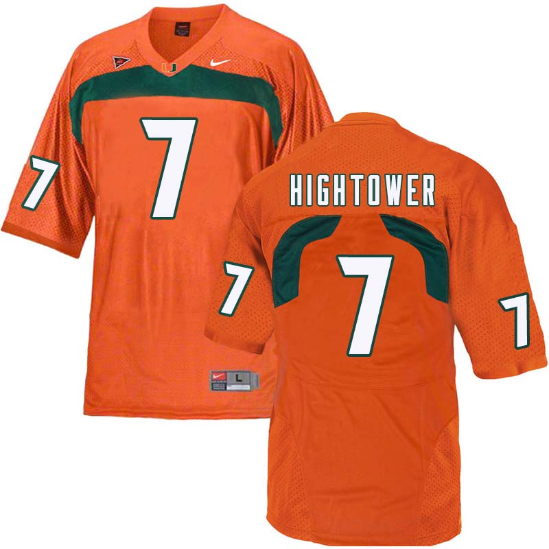 Nike Miami Hurricanes #7 Brian Hightower College Football Jerseys Sale-Orange - Click Image to Close